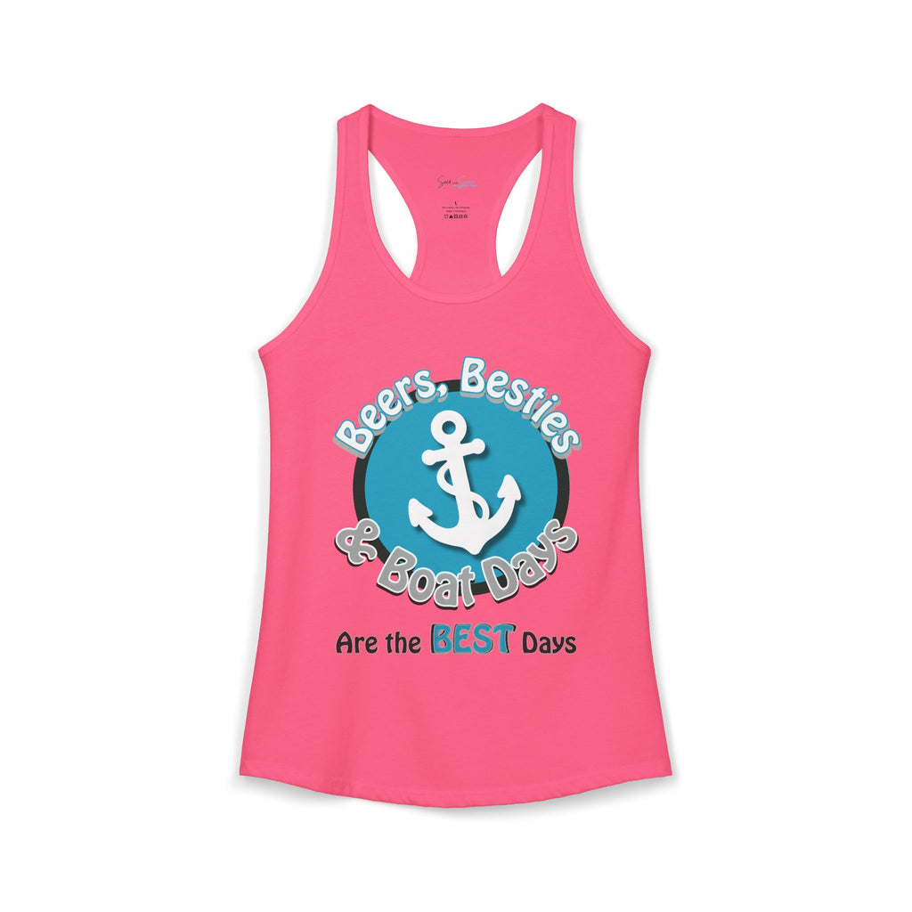 Beers, Besties & Boat Days: The "Anchor" Teal Racerback Tank