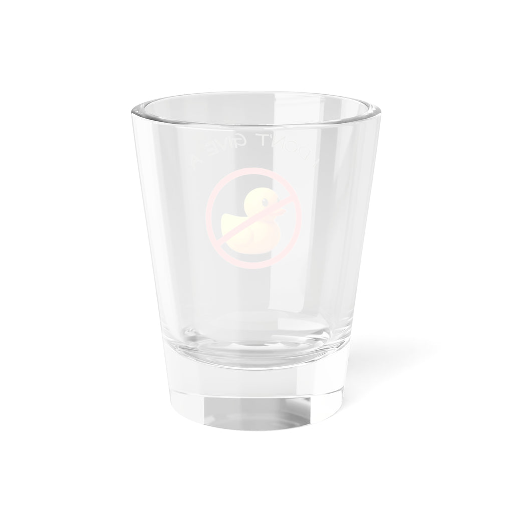 I Don’t Give a Duck Shot Glass — Funny Rubber Duck 1.5oz Party Shot (Red)