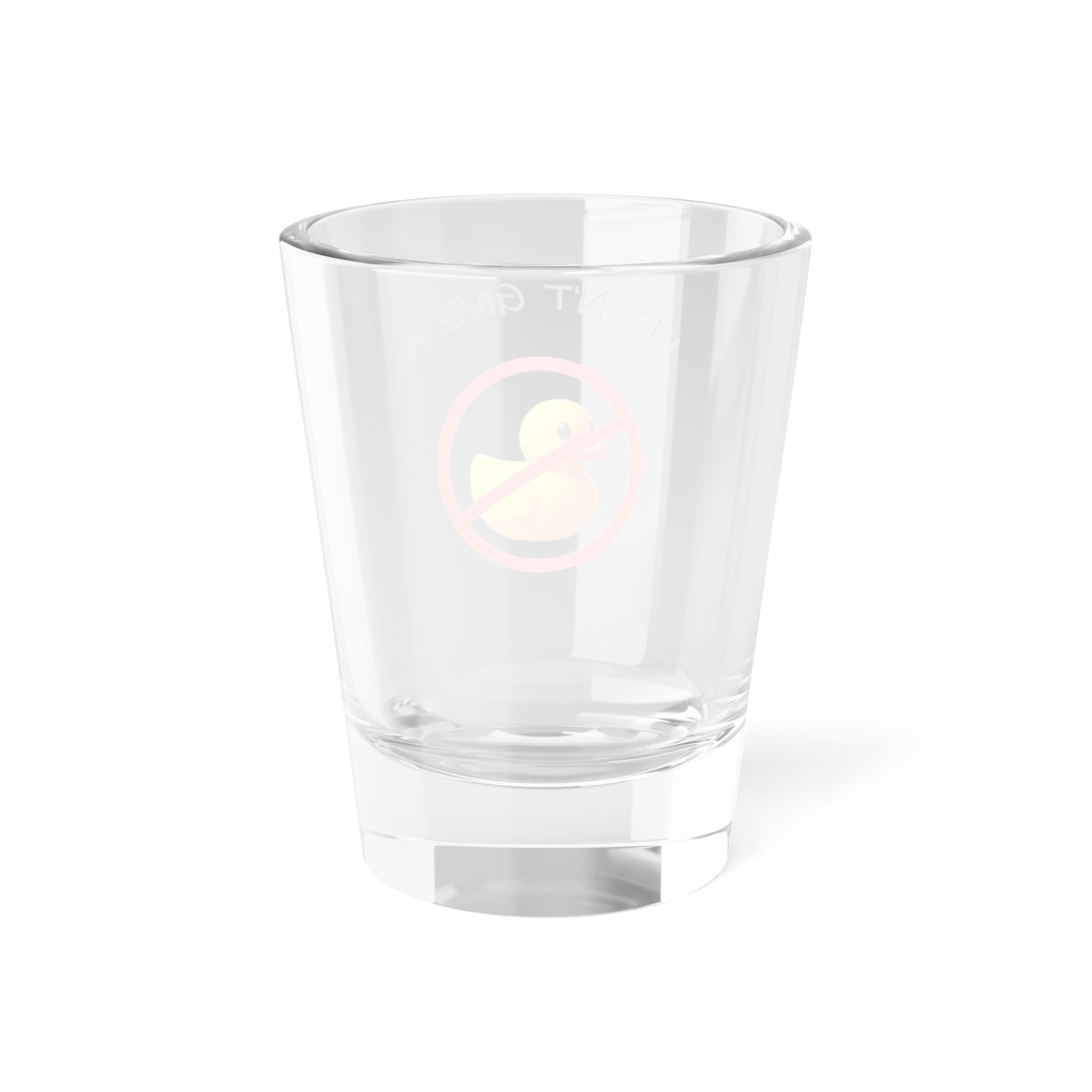 I Don’t Give a Duck Shot Glass — Funny Rubber Duck 1.5oz Party Shot (Red)