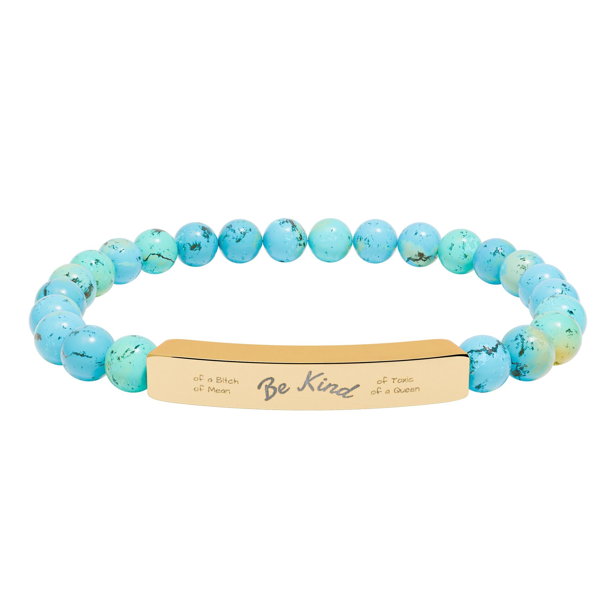 Be Kindish Natural Stone Bar Bracelet — Stretch Beaded Bracelet