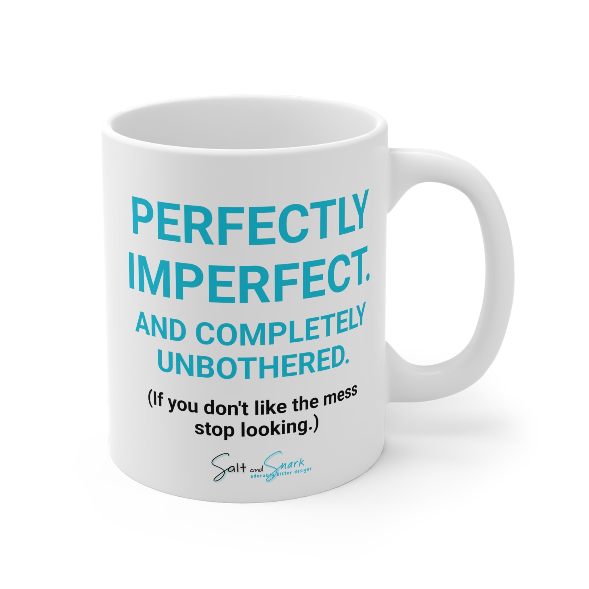 The "Unbothered" Hot Mess Hair Ceramic Mug — "No Cares At All" Beach Vibes Coffee Cup