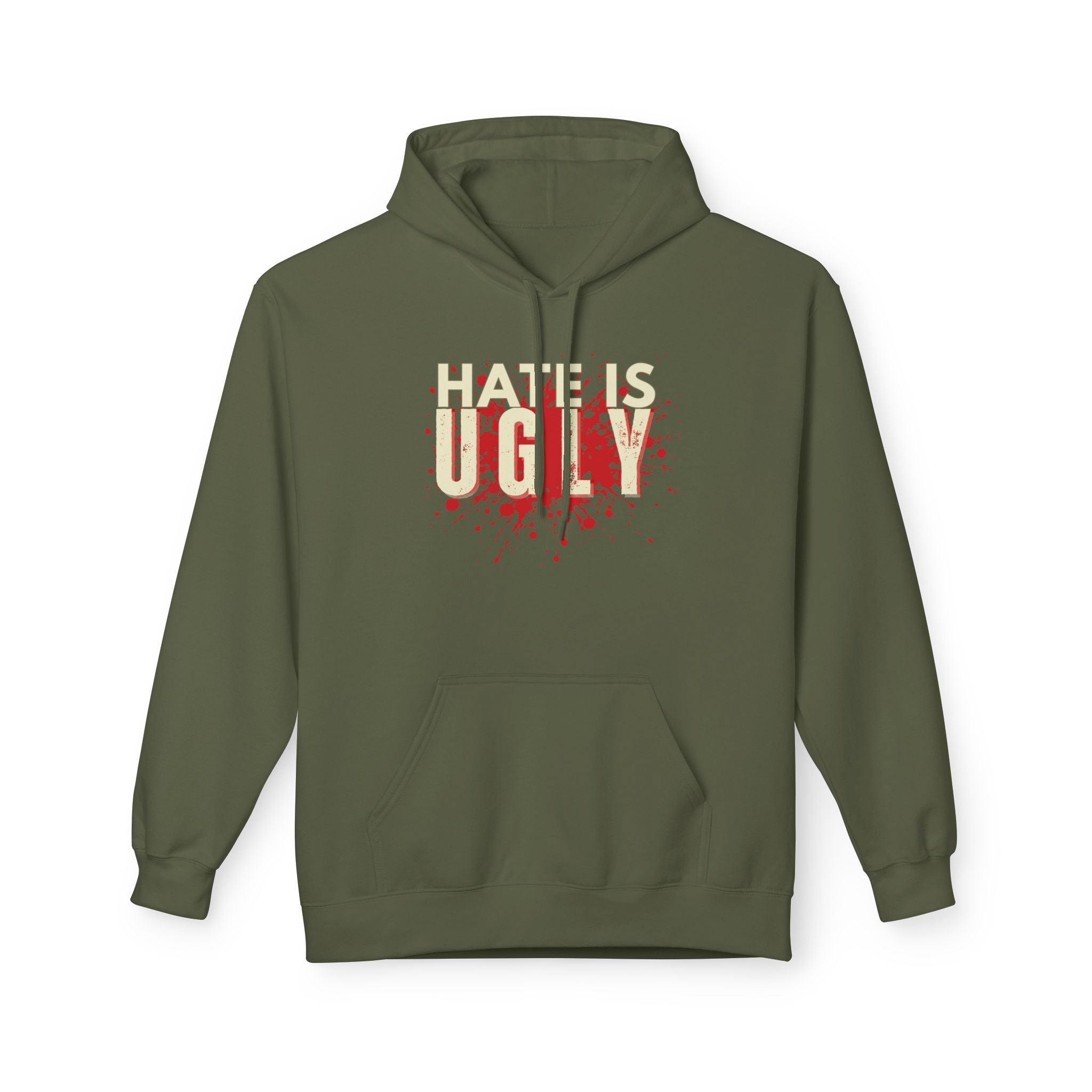 The Hate is Ugly Distressed Streetwear Hoodie