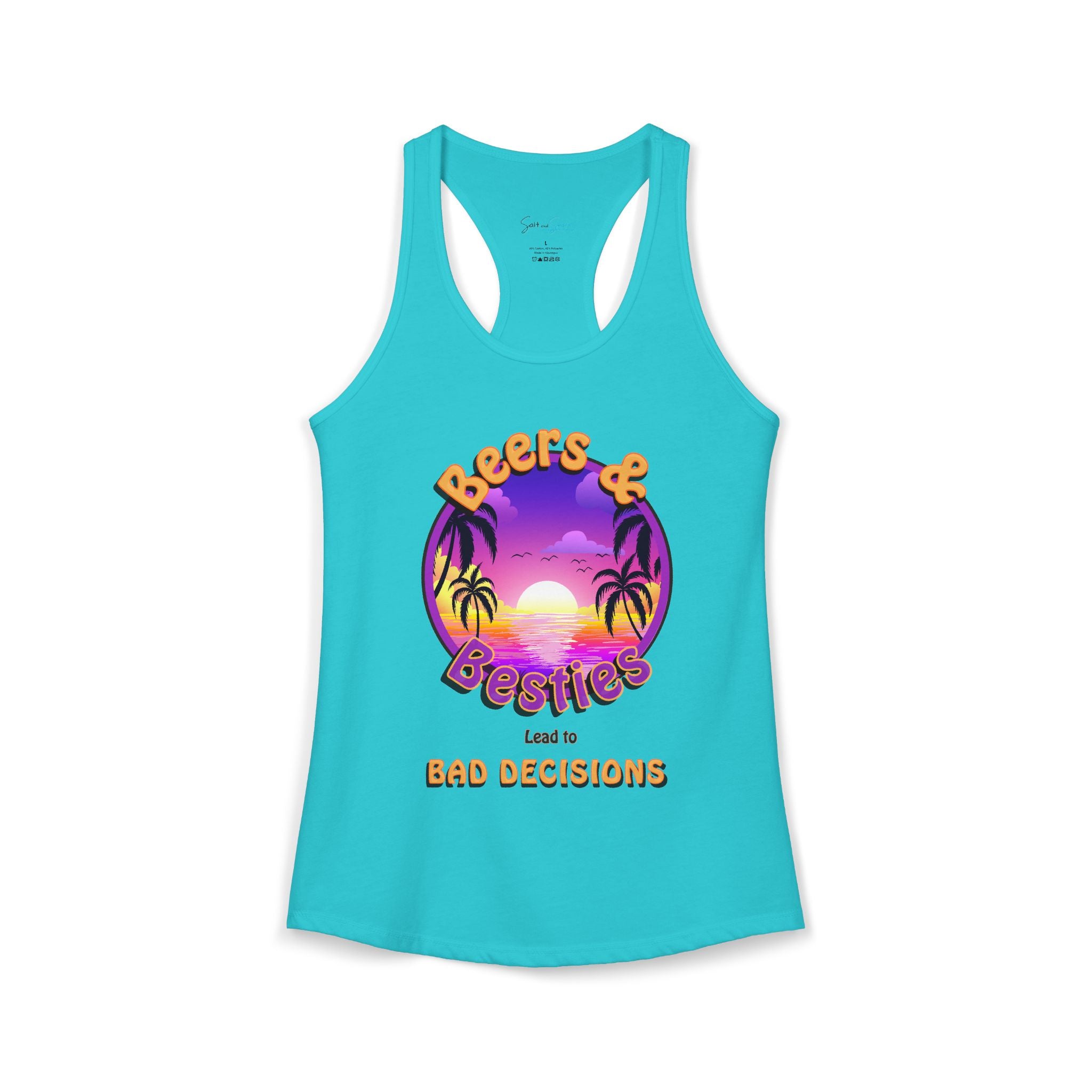Beers & Besties: The "Bad Decisions" Sunset Racerback Tank