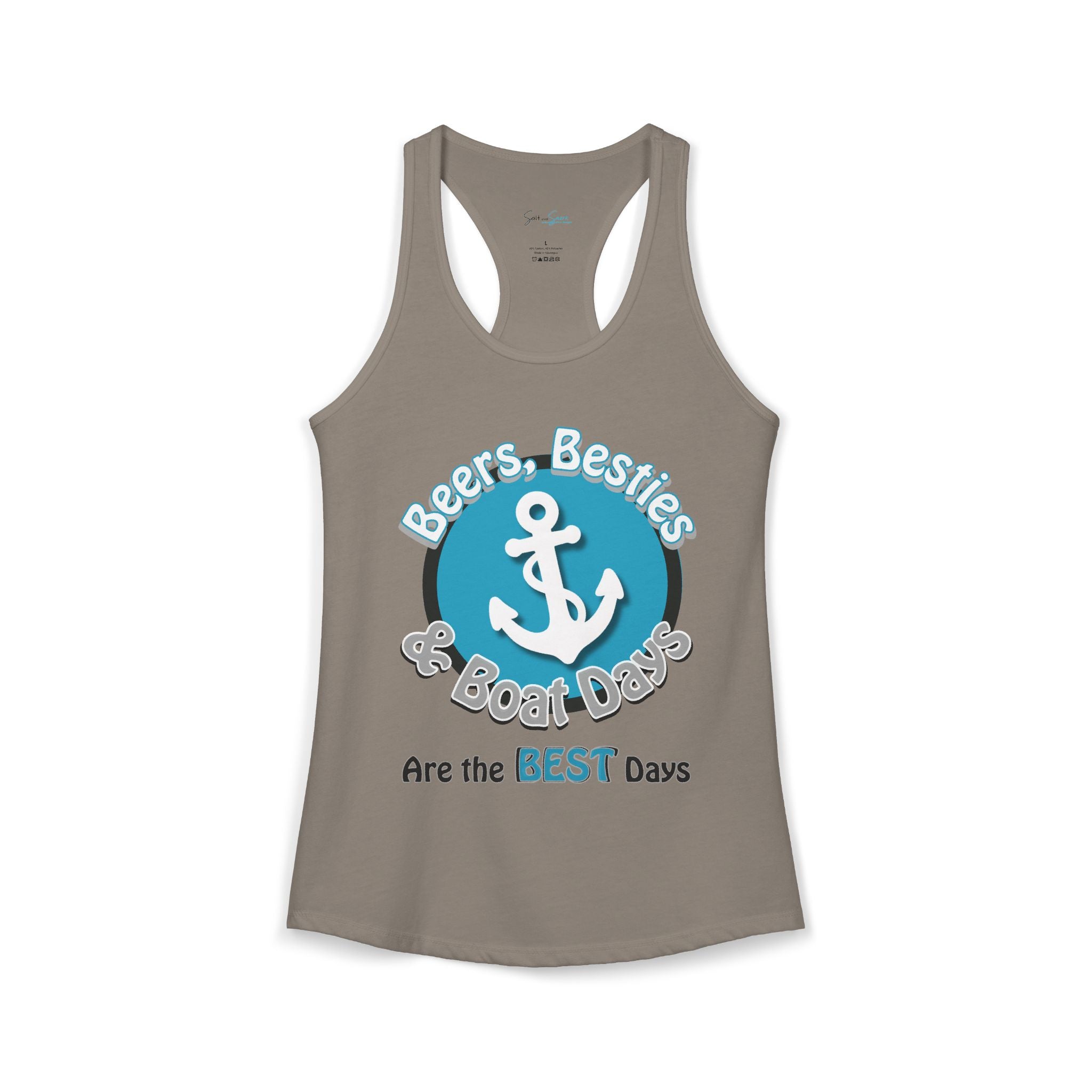 Beers, Besties & Boat Days: The "Anchor" Teal Racerback Tank