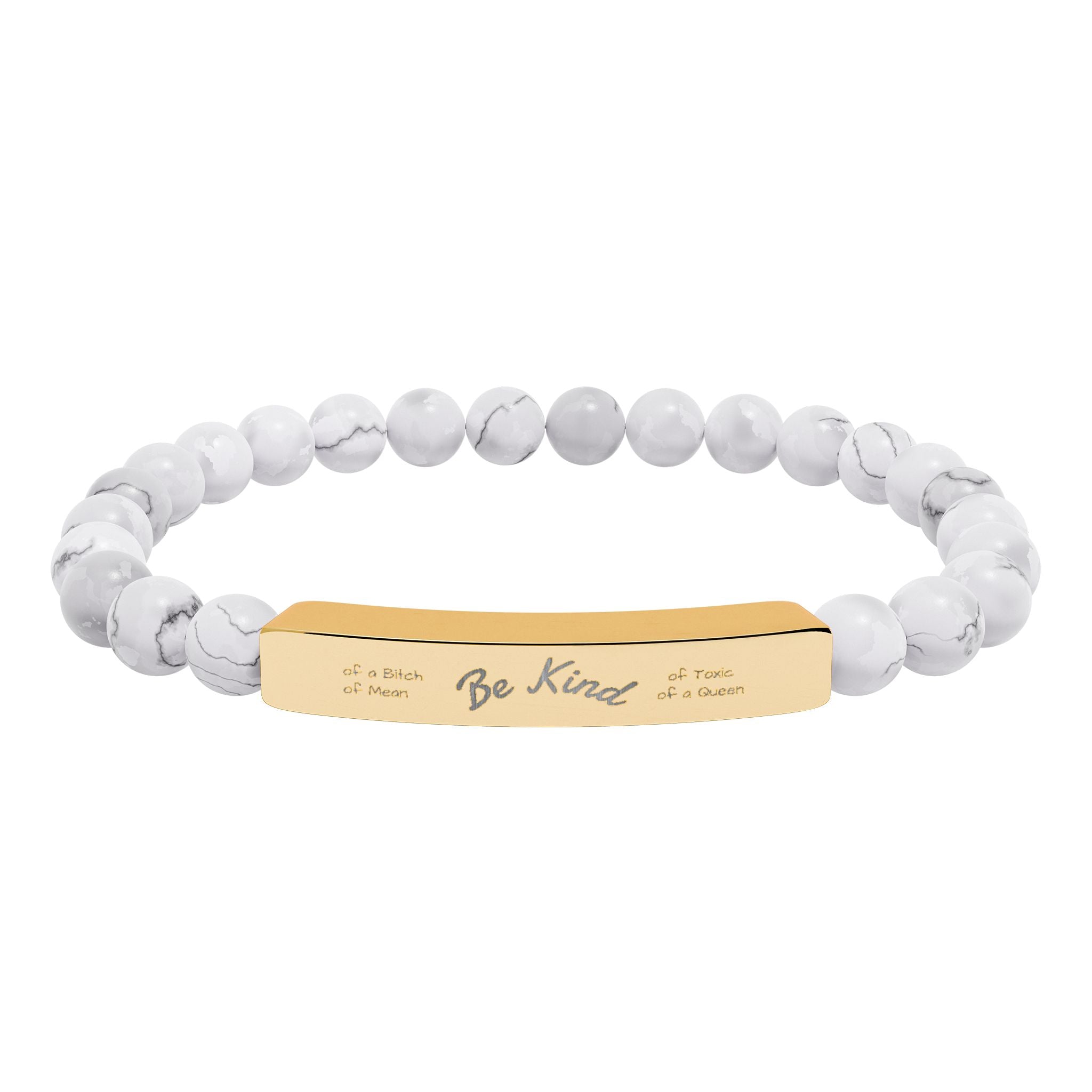 Be Kindish Natural Stone Bar Bracelet — Stretch Beaded Bracelet