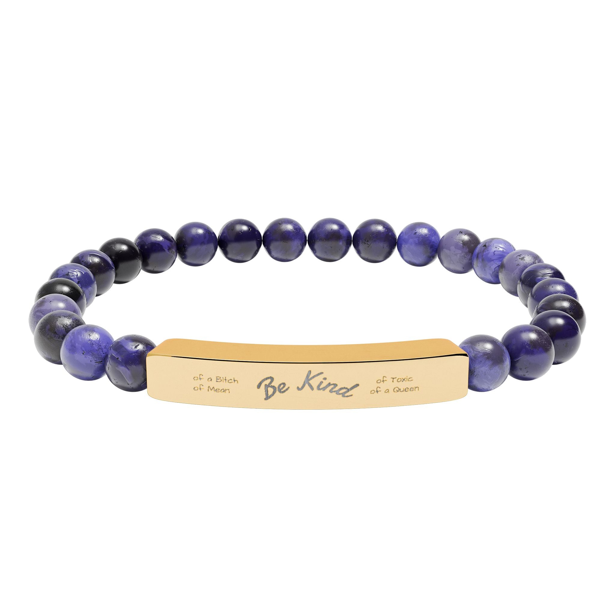 Be Kindish Natural Stone Bar Bracelet — Stretch Beaded Bracelet