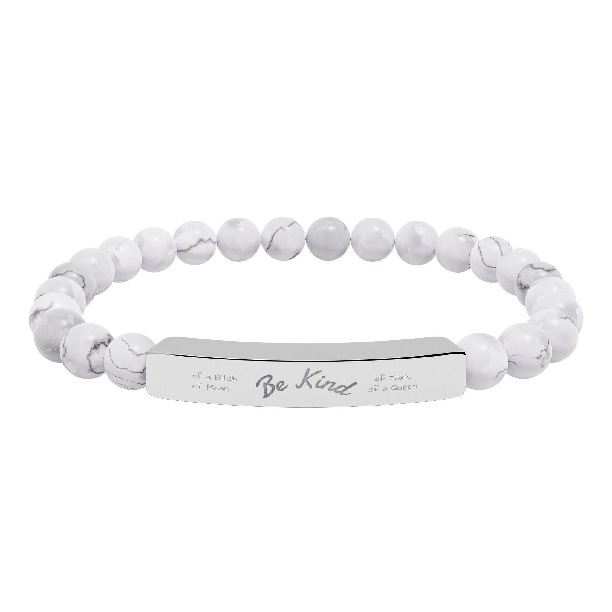 Be Kindish Natural Stone Bar Bracelet — Stretch Beaded Bracelet