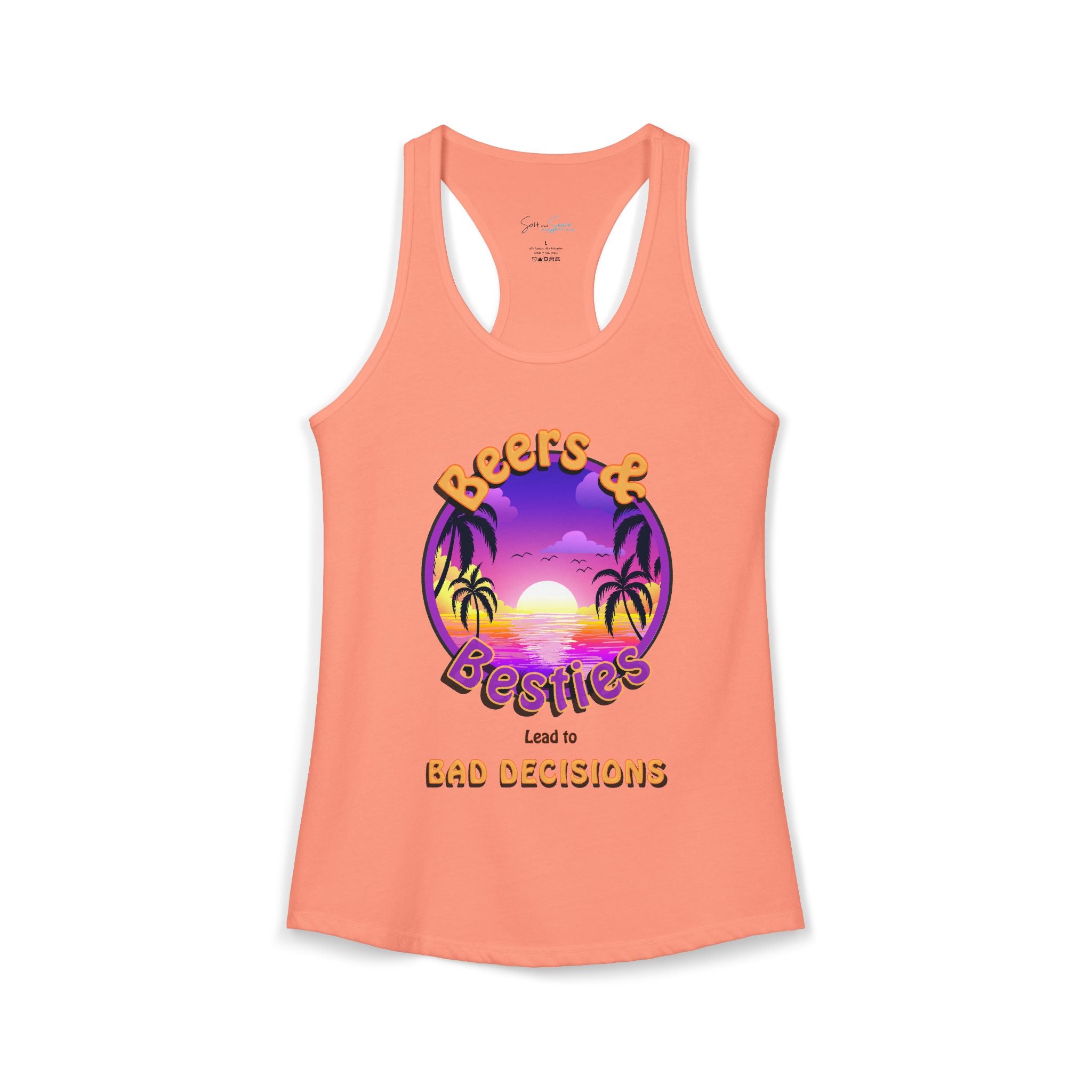 Beers & Besties: The "Bad Decisions" Sunset Racerback Tank