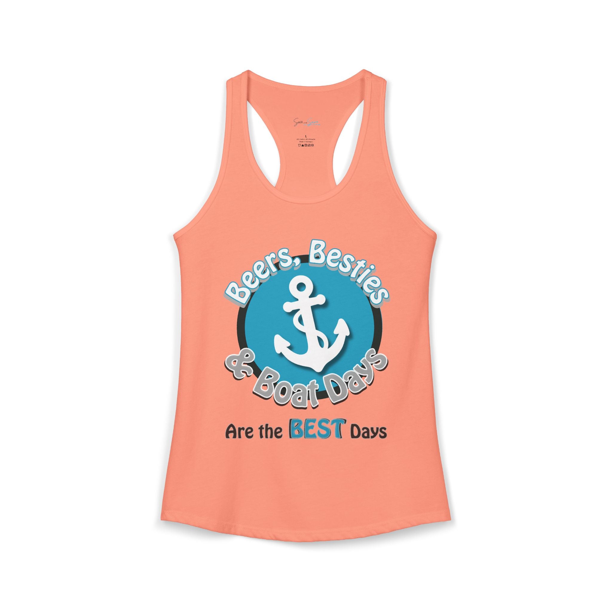 Beers, Besties & Boat Days: The "Anchor" Teal Racerback Tank