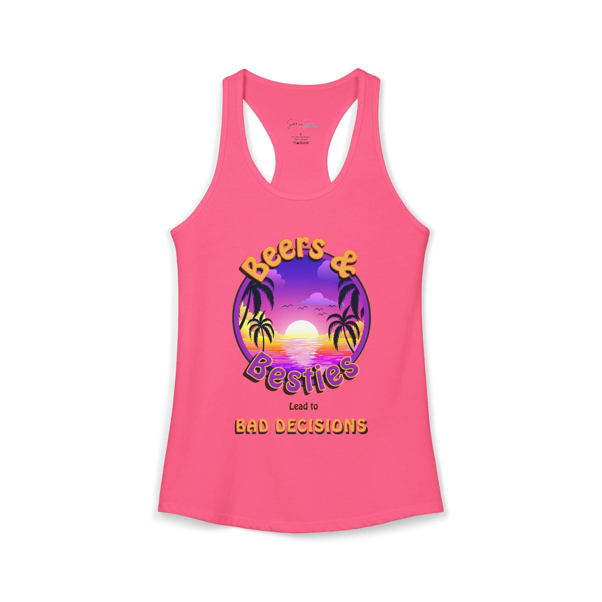 Beers & Besties: The "Bad Decisions" Sunset Racerback Tank