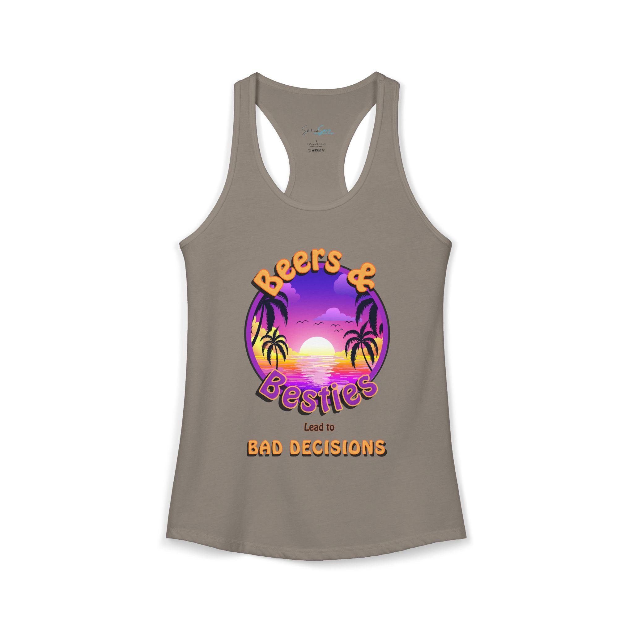 Beers & Besties: The "Bad Decisions" Sunset Racerback Tank