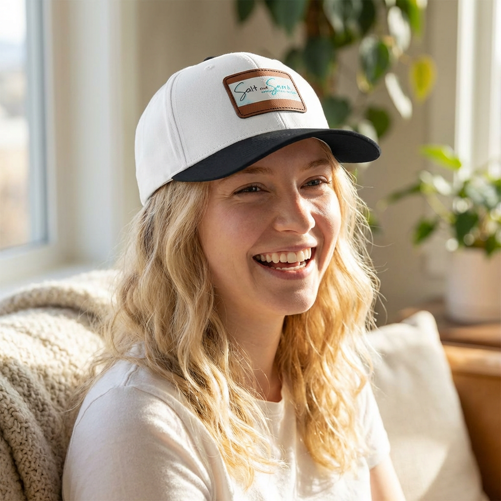 Salt and Snark logo Baseball Cap | Leather Patch, Two-Tone