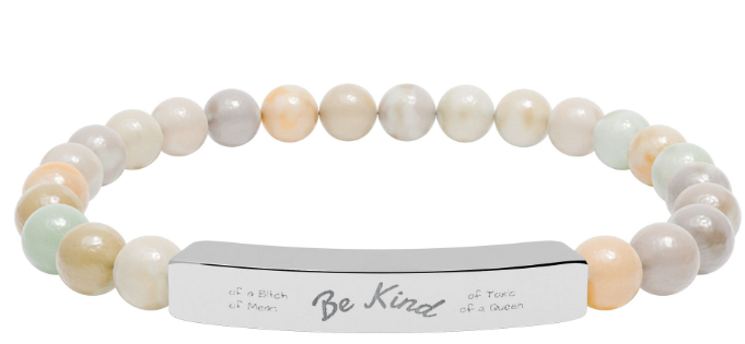 Be Kindish Natural Stone Bar Bracelet — Stretch Beaded Bracelet