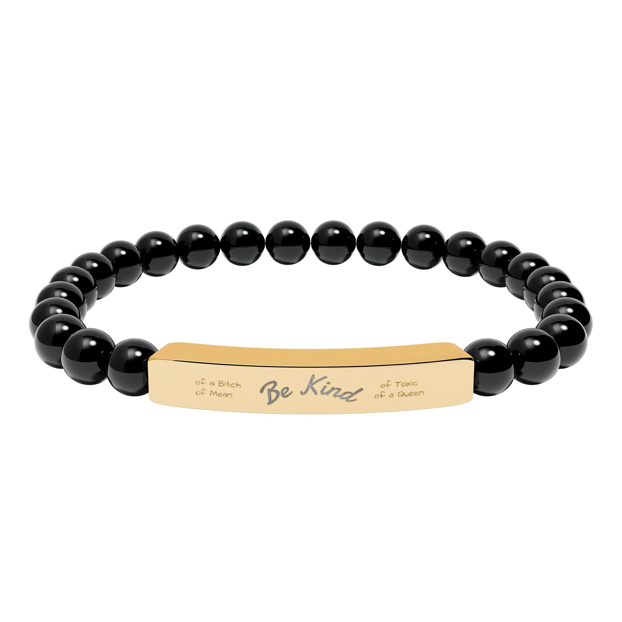 Be Kindish Natural Stone Bar Bracelet — Stretch Beaded Bracelet