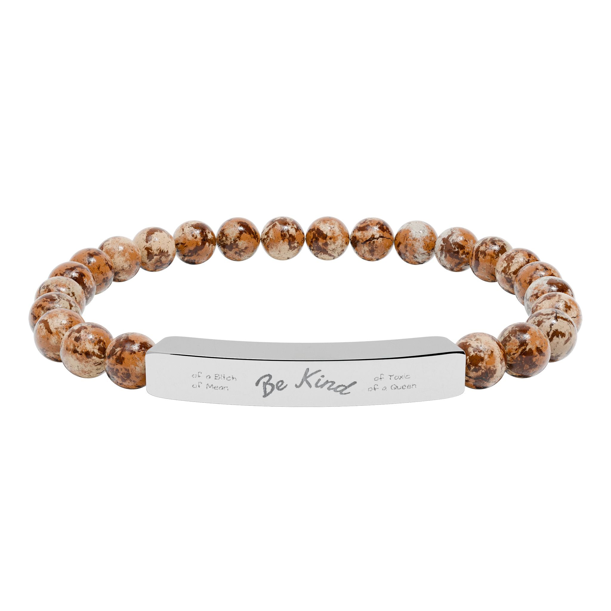 Be Kindish Natural Stone Bar Bracelet — Stretch Beaded Bracelet