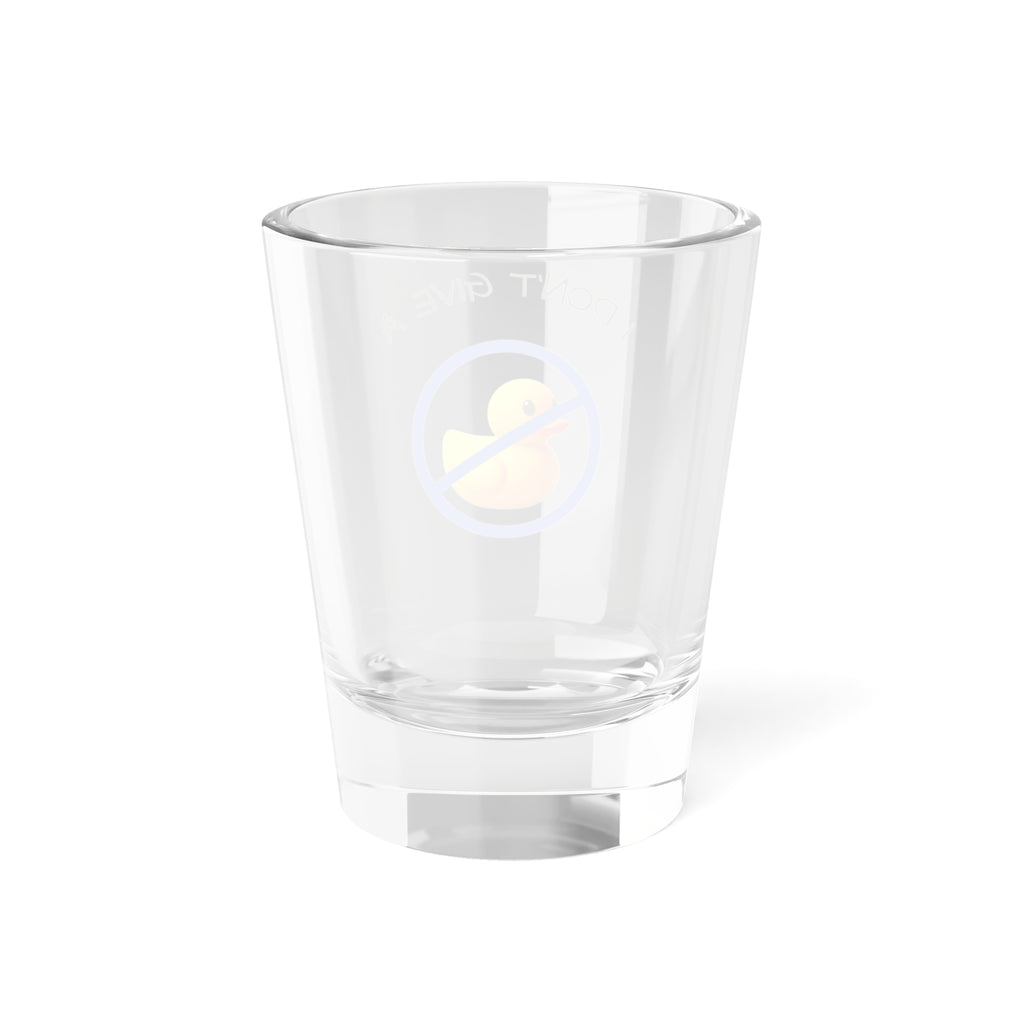 I Don’t Give a Duck Shot Glass — Funny Rubber Duck 1.5oz Party Shot (Blue)