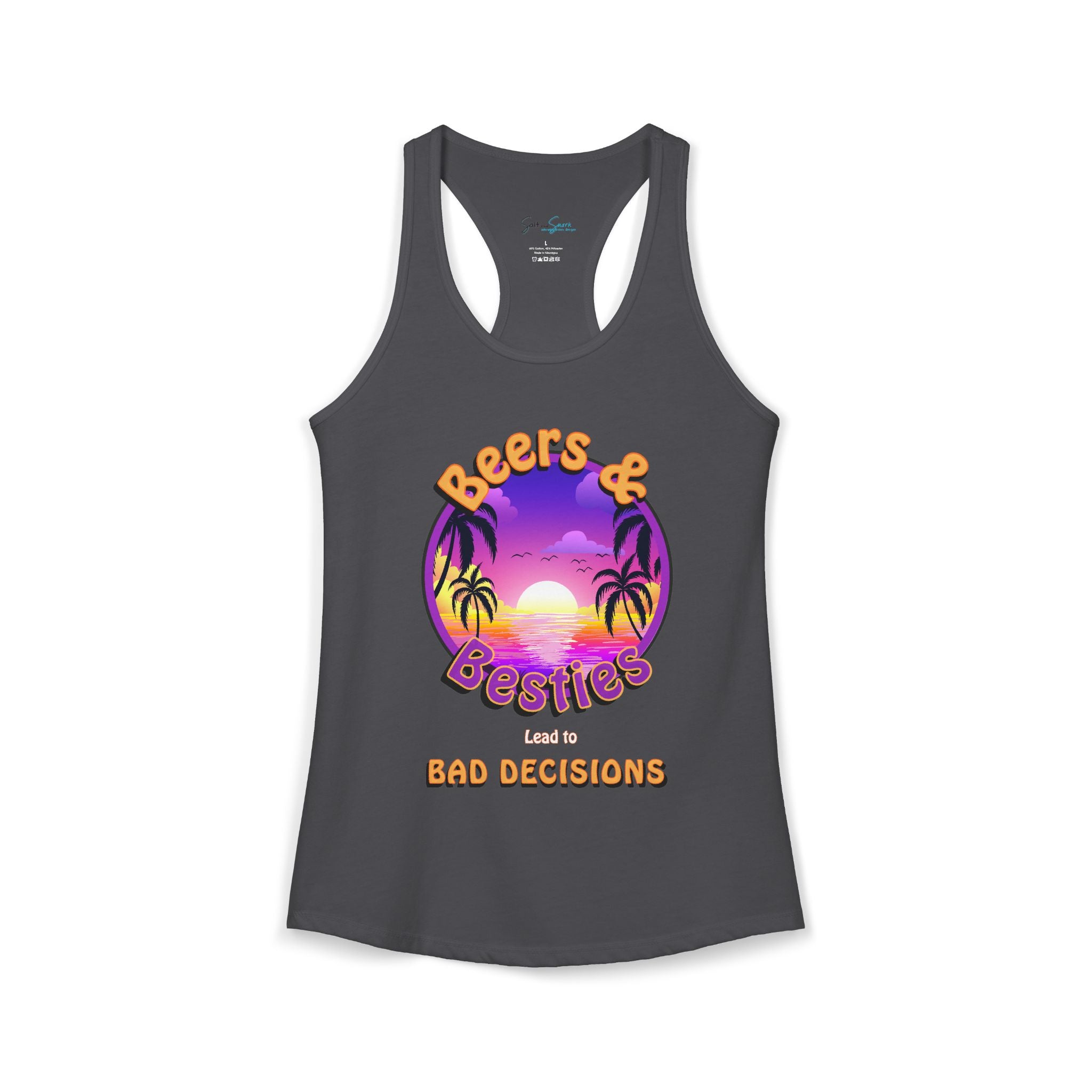 Beers & Besties: The "Bad Decisions" Sunset Racerback Tank