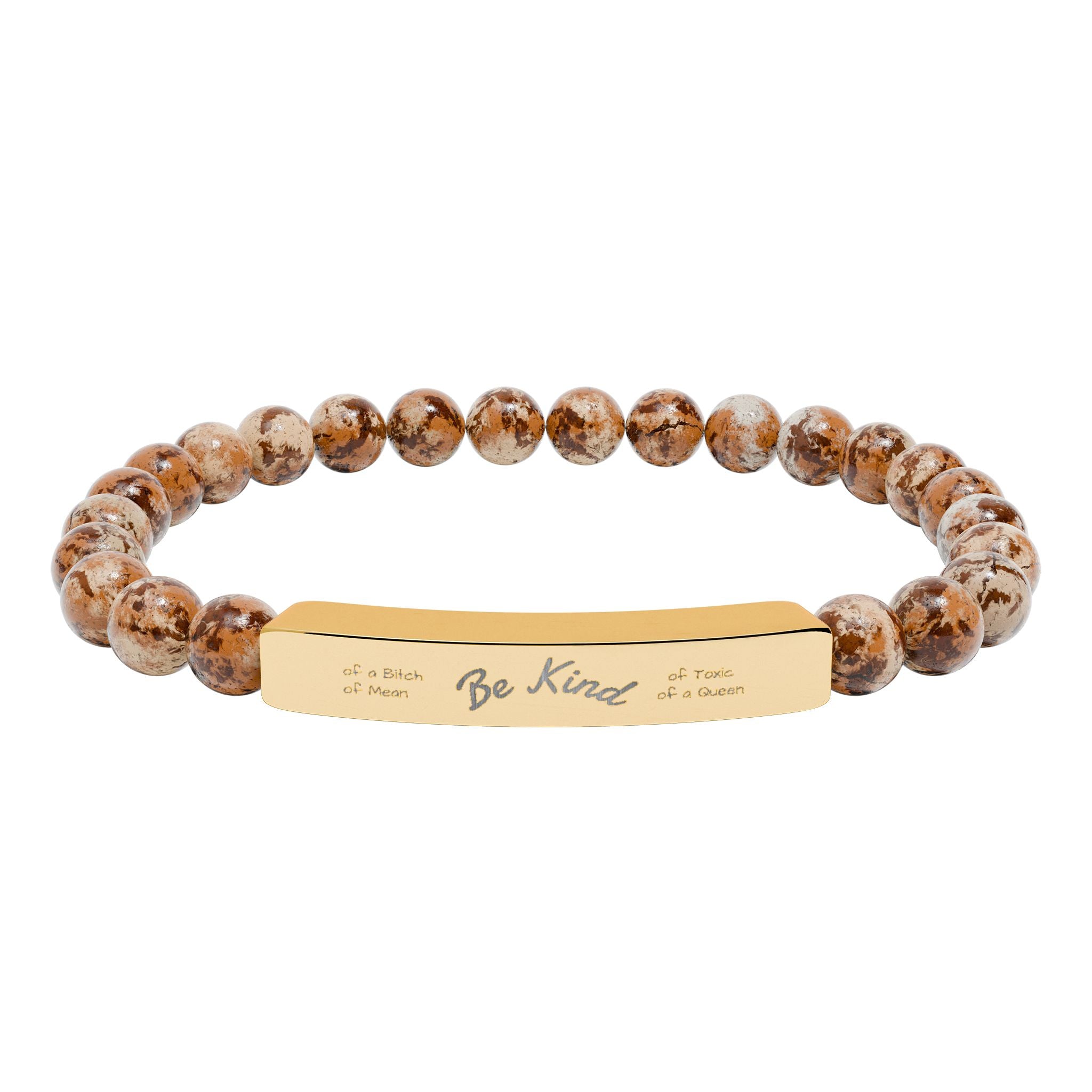 Be Kindish Natural Stone Bar Bracelet — Stretch Beaded Bracelet