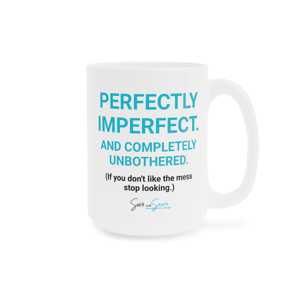 The "Unbothered" Hot Mess Hair Ceramic Mug — "No Cares At All" Beach Vibes Coffee Cup