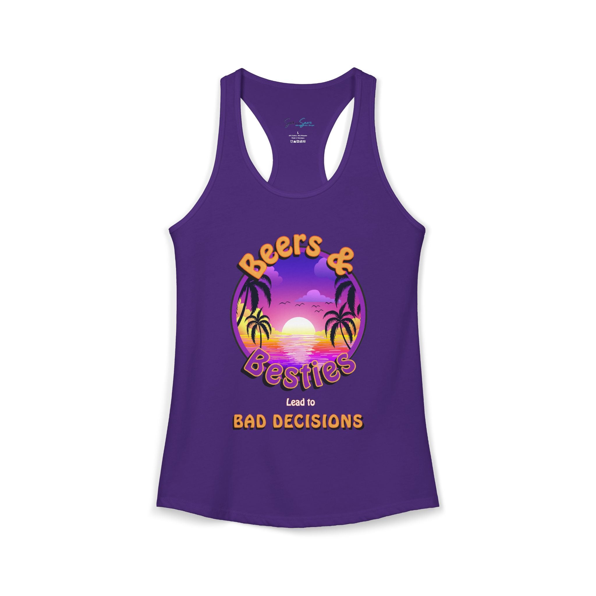 Beers & Besties: The "Bad Decisions" Sunset Racerback Tank