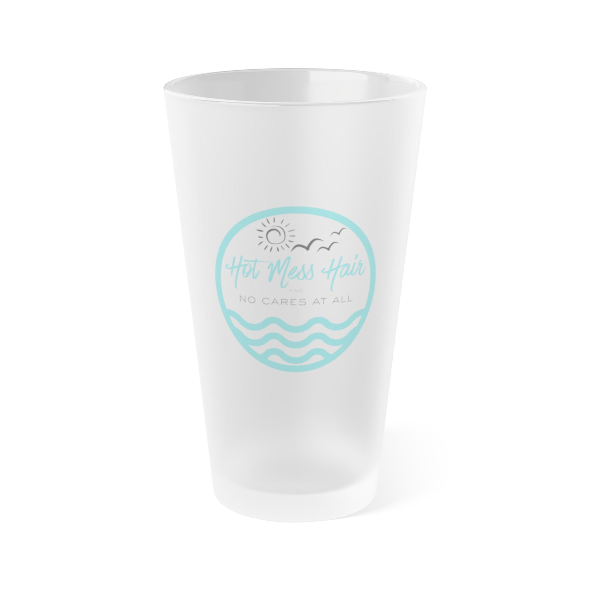 The "Hot Mess Hair" Frosted Pint Glass, 16oz
