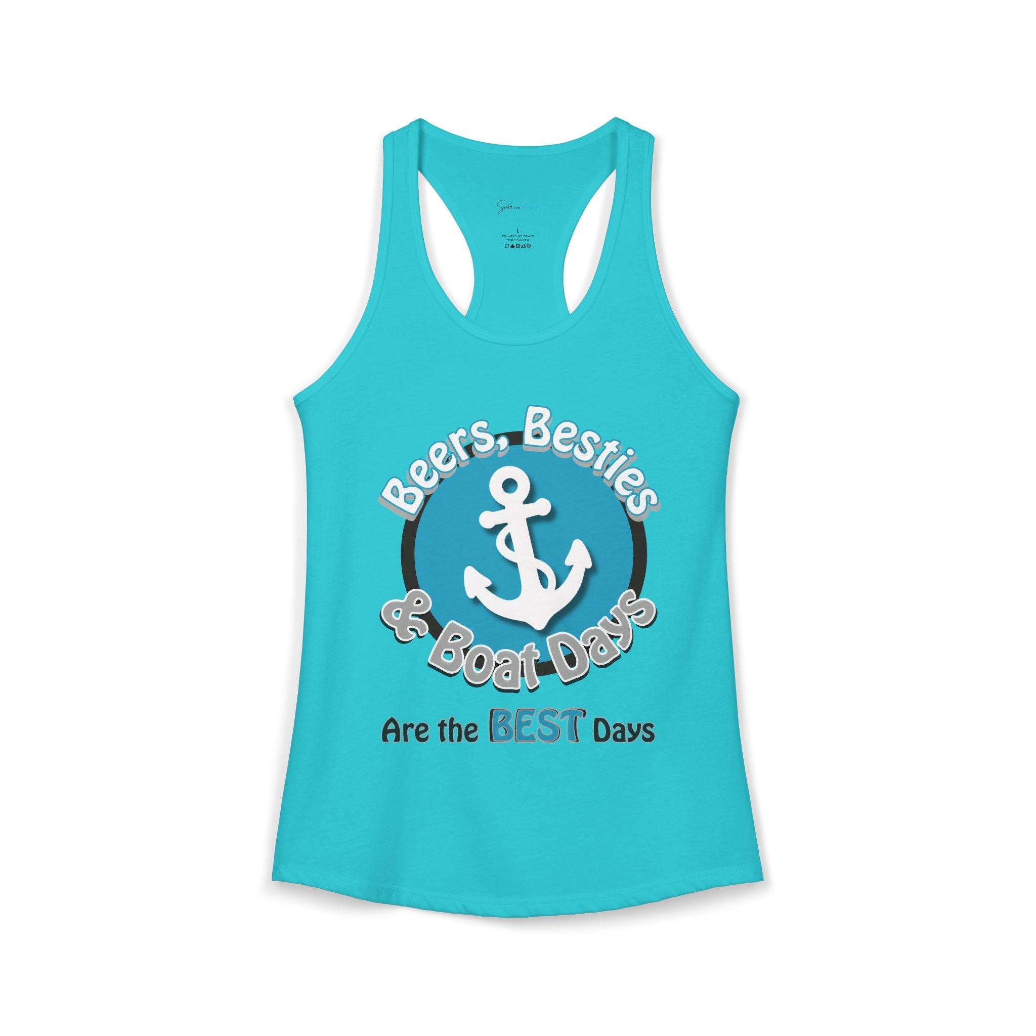 Beers, Besties & Boat Days: The "Anchor" Teal Racerback Tank
