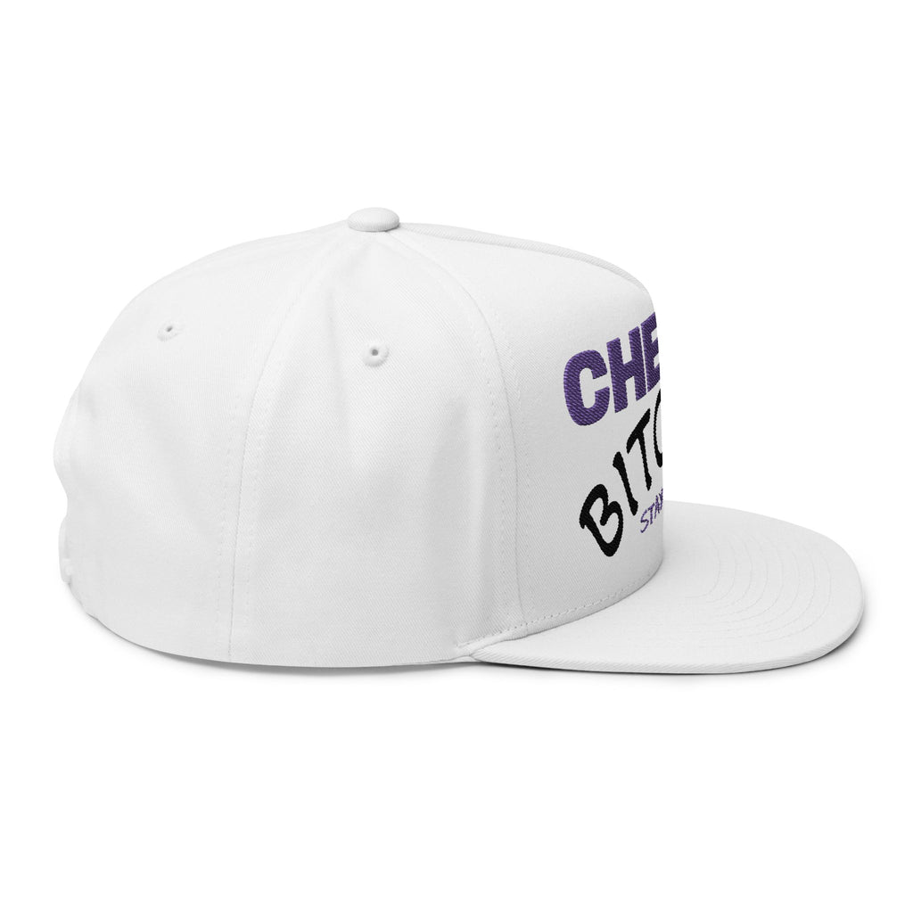 Flat Bill Cap — "Cheers Bitches" Embroidered Snapback Hat