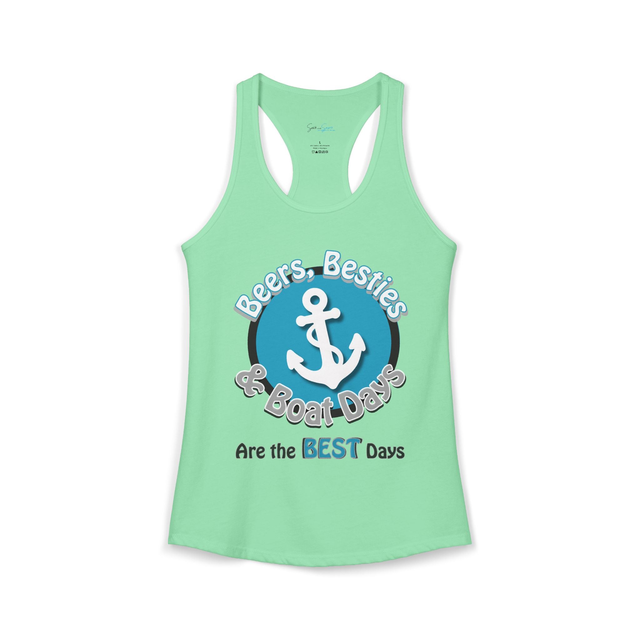 Beers, Besties & Boat Days: The "Anchor" Teal Racerback Tank