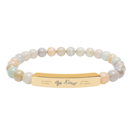 Be Kindish Natural Stone Bar Bracelet — Stretch Beaded Bracelet