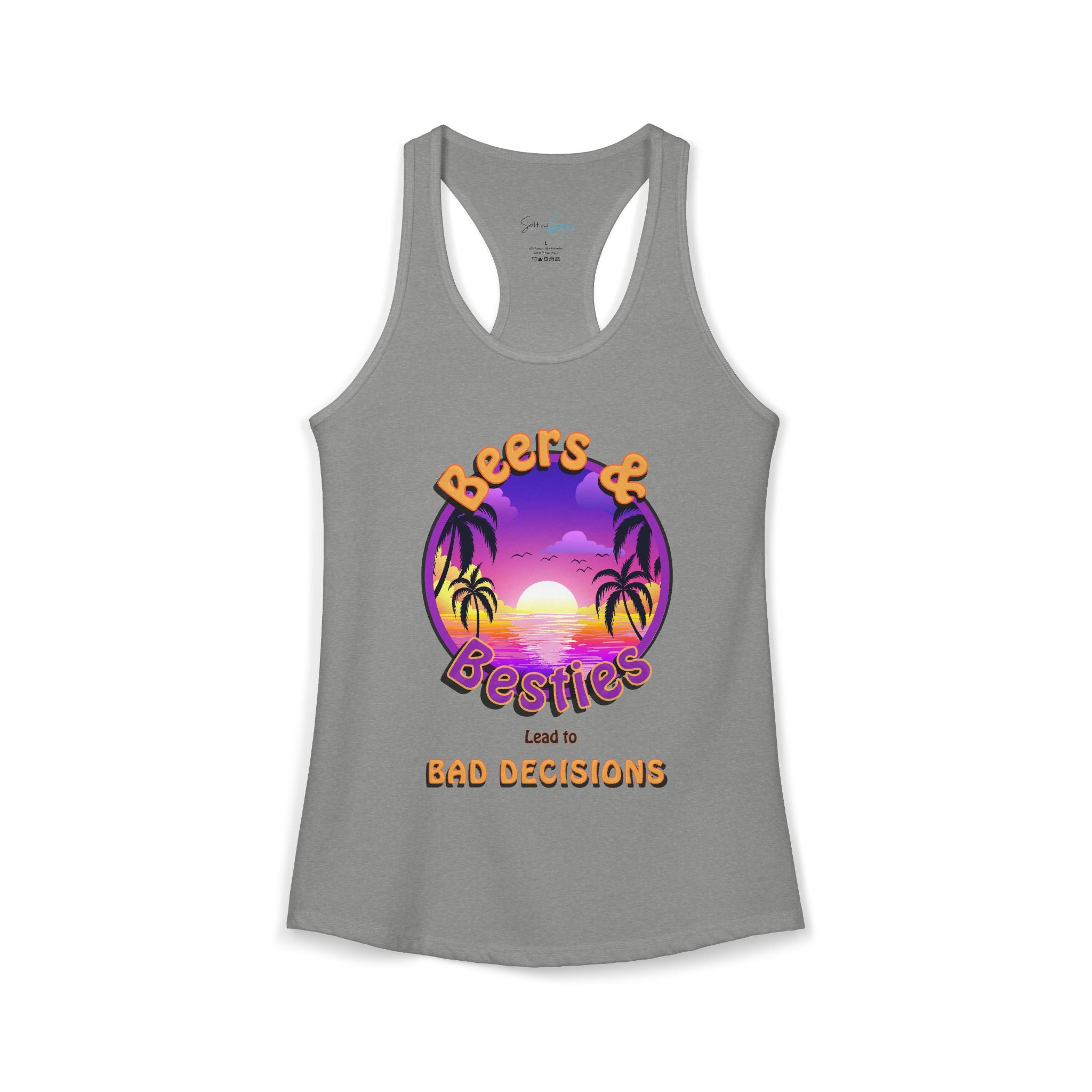 Beers & Besties: The "Bad Decisions" Sunset Racerback Tank